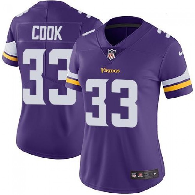 Women's Vikings #33 Dalvin Cook Purple Team Color Stitched NFL Vapor Untouchable Limited Jersey