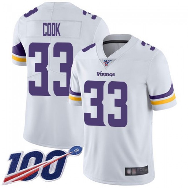 Nike Vikings #33 Dalvin Cook White Men's Stitched NFL 100th Season Vapor Limited Jersey