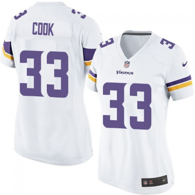 Women's Vikings #33 Dalvin Cook White Stitched NFL Elite Jersey