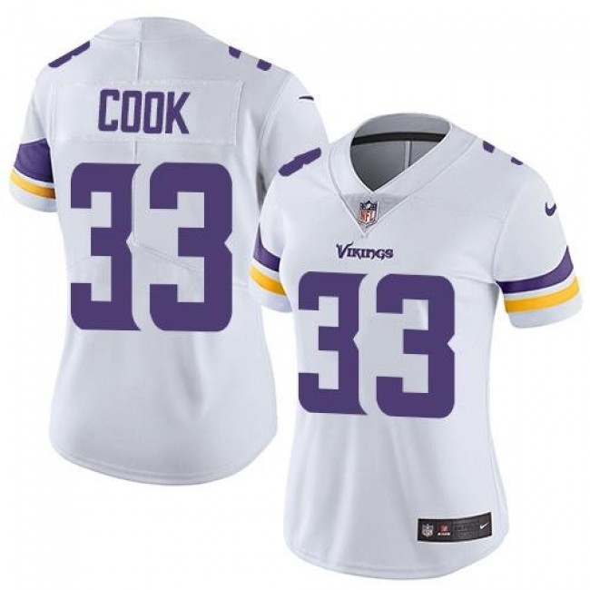 Women's Vikings #33 Dalvin Cook White Stitched NFL Vapor Untouchable Limited Jersey