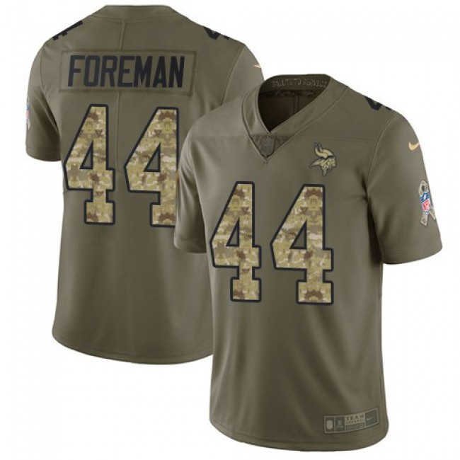 Nike Vikings #44 Chuck Foreman Olive/Camo Men's Stitched NFL Limited 2017 Salute To Service Jersey