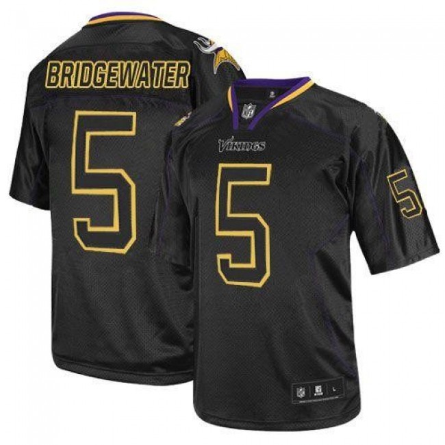 Minnesota Vikings #5 Teddy Bridgewater Lights Out Black Youth Stitched NFL Elite Jersey
