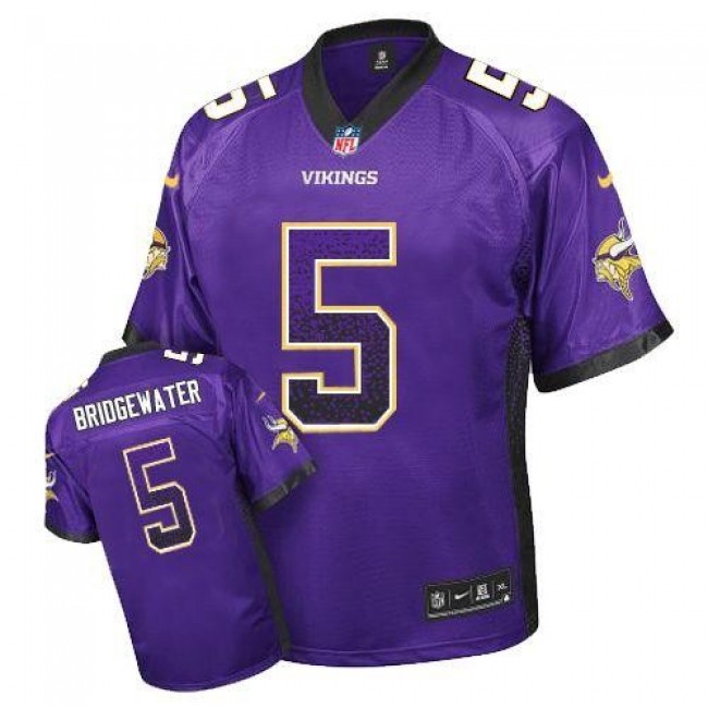 Minnesota Vikings #5 Teddy Bridgewater Purple Team Color Youth Stitched NFL Elite Drift Fashion Jersey