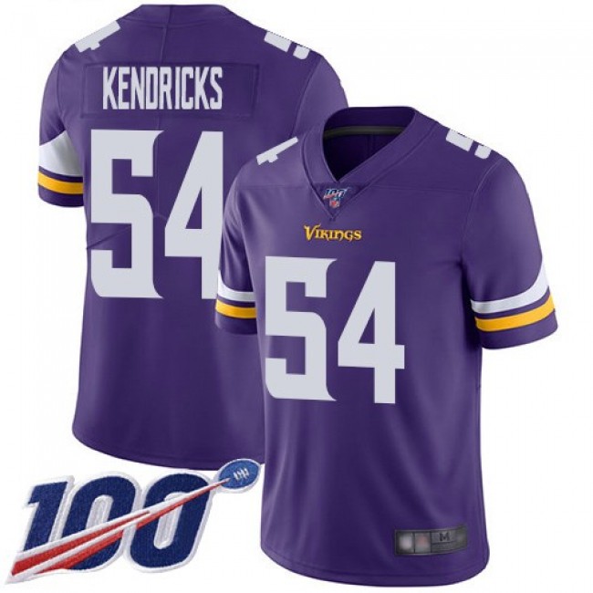 Nike Vikings #54 Eric Kendricks Purple Team Color Men's Stitched NFL 100th Season Vapor Limited Jersey