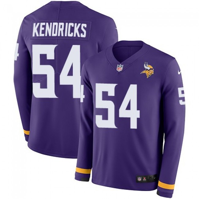 Nike Vikings #54 Eric Kendricks Purple Team Color Men's Stitched NFL Limited Therma Long Sleeve Jersey