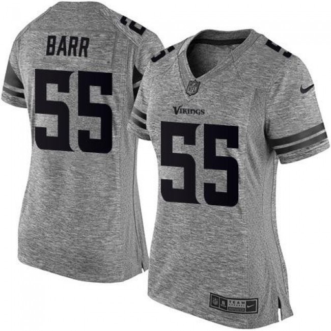 Women's Vikings #55 Anthony Barr Gray Stitched NFL Limited Gridiron Gray Jersey