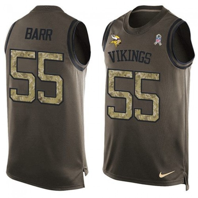 Nike Vikings #55 Anthony Barr Green Men's Stitched NFL Limited Salute To Service Tank Top Jersey