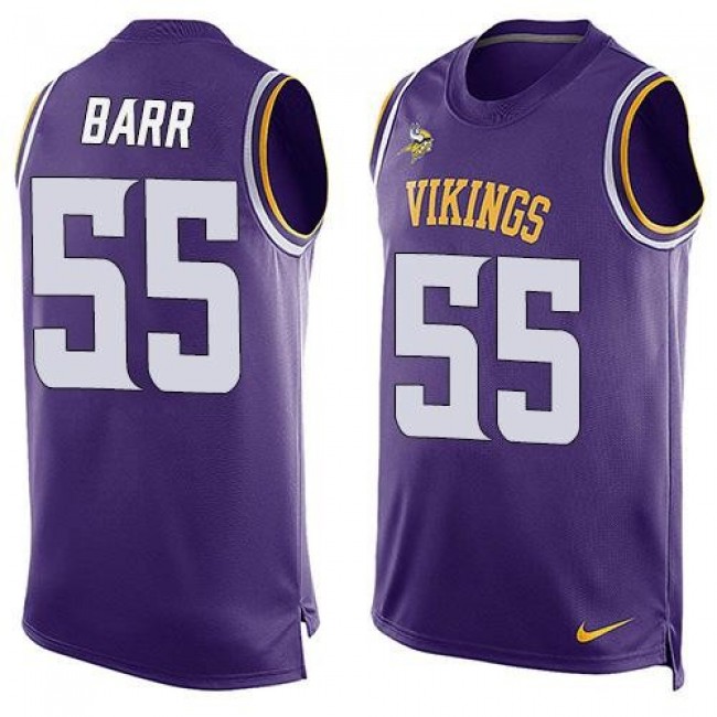 Nike Vikings #55 Anthony Barr Purple Team Color Men's Stitched NFL Limited Tank Top Jersey