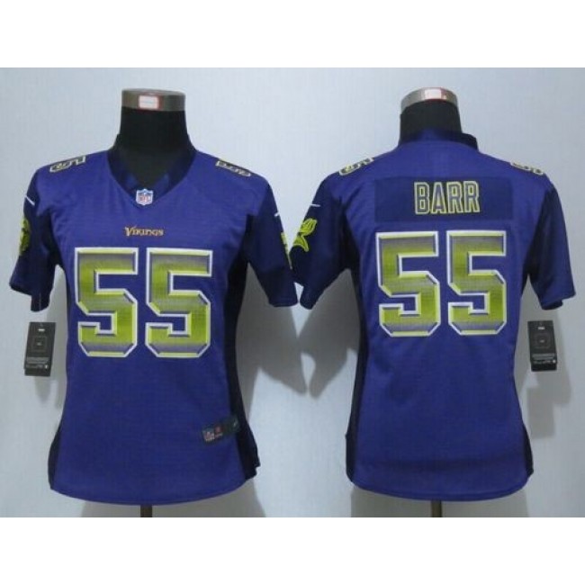 Women's Vikings #55 Anthony Barr Purple Team Color Stitched NFL Elite Strobe Jersey