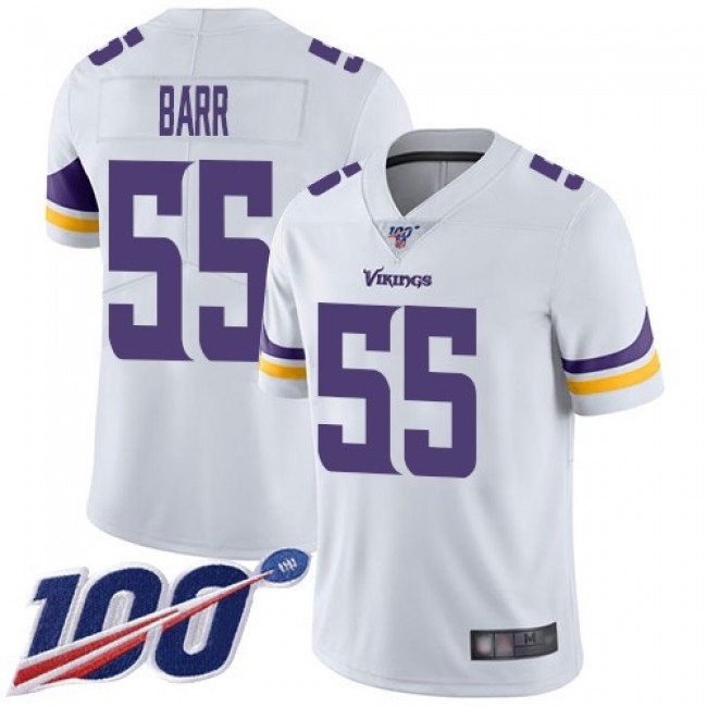 Nike Vikings #55 Anthony Barr White Men's Stitched NFL 100th Season Vapor Limited Jersey