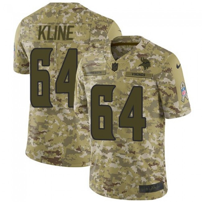 Nike Vikings #64 Josh Kline Camo Men's Stitched NFL Limited 2018 Salute To Service Jersey