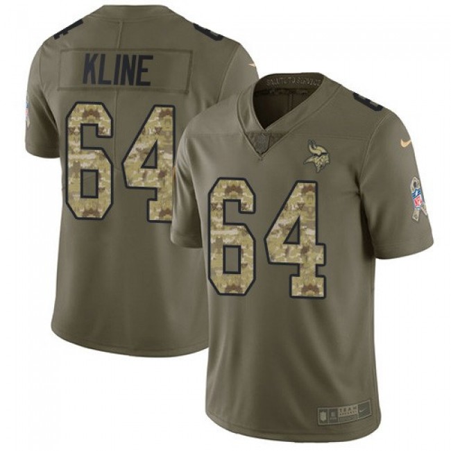 Nike Vikings #64 Josh Kline Olive/Camo Men's Stitched NFL Limited 2017 Salute To Service Jersey