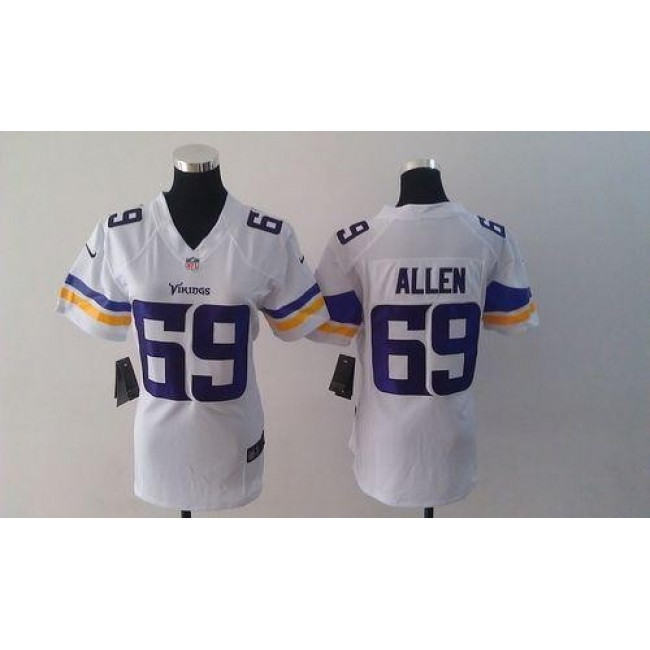 Women's Vikings #69 Jared Allen White Stitched NFL Elite Jersey