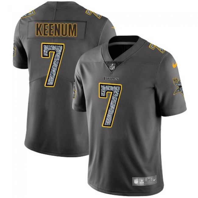 Minnesota Vikings #7 Case Keenum Gray Static Youth Stitched NFL Vapor Untouchable Limited Jersey