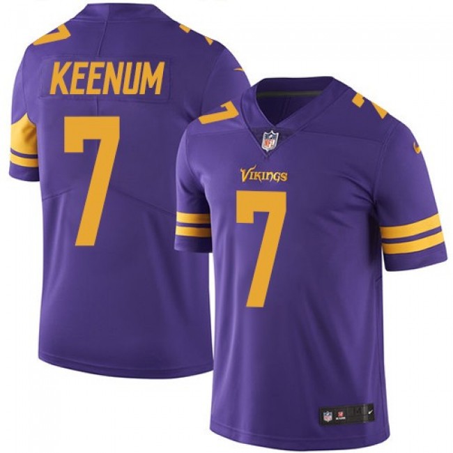 Minnesota Vikings #7 Case Keenum Purple Youth Stitched NFL Limited Rush Jersey