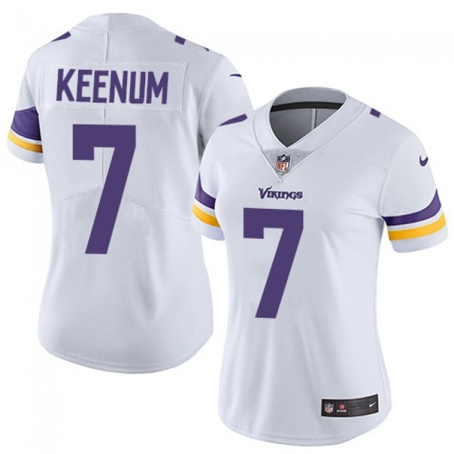 Women's Vikings #7 Case Keenum White Stitched NFL Vapor Untouchable Limited Jersey