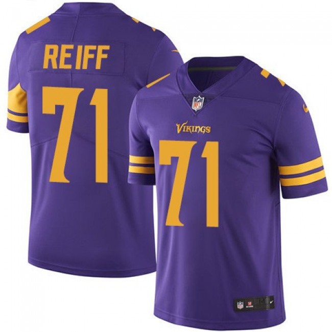 Nike Vikings #71 Riley Reiff Purple Men's Stitched NFL Limited Rush Jersey