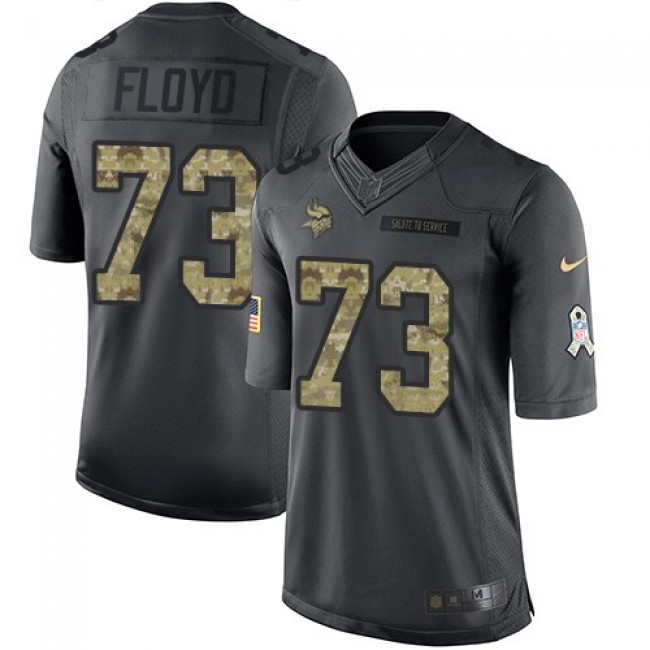 Nike Vikings #73 Sharrif Floyd Black Men's Stitched NFL Limited 2016 Salute To Service Jersey