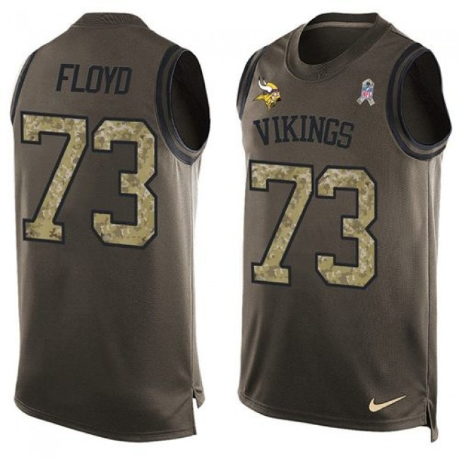 Nike Vikings #73 Sharrif Floyd Green Men's Stitched NFL Limited Salute To Service Tank Top Jersey