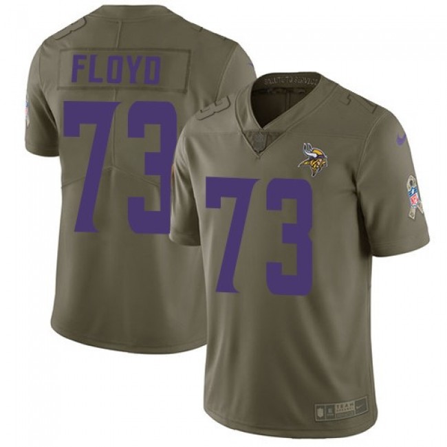Nike Vikings #73 Sharrif Floyd Olive Men's Stitched NFL Limited 2017 Salute to Service Jersey
