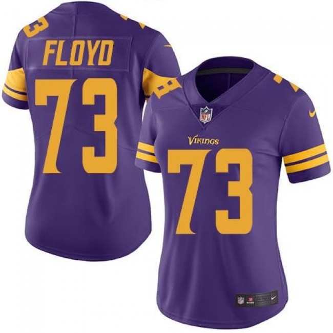 Women's Vikings #73 Sharrif Floyd Purple Stitched NFL Limited Rush Jersey