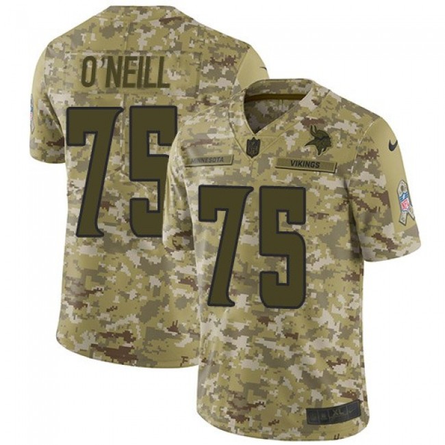 Nike Vikings #75 Brian O'Neill Camo Men's Stitched NFL Limited 2018 Salute To Service Jersey