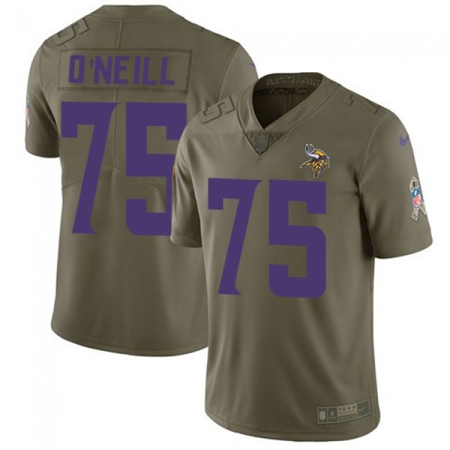 Nike Vikings #75 Brian O'Neill Olive Men's Stitched NFL Limited 2017 Salute To Service Jersey