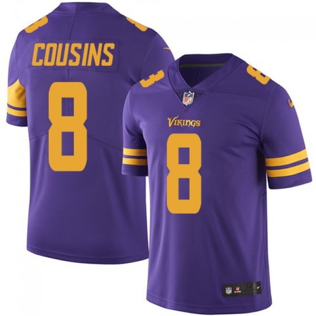 Nike Vikings #8 Kirk Cousins Purple Men's Stitched NFL Limited Rush Jersey