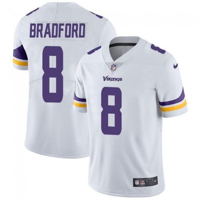 Minnesota Vikings #8 Sam Bradford White Youth Stitched NFL Vapor Untouchable Limited Jersey