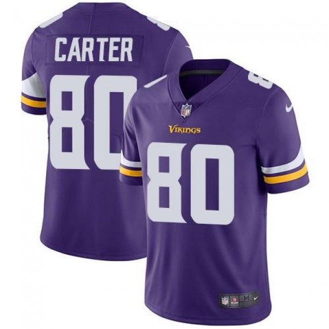 Nike Vikings #80 Cris Carter Purple Team Color Men's Stitched NFL Vapor Untouchable Limited Jersey