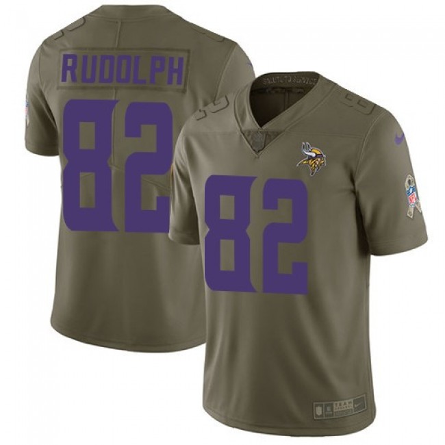 Nike Vikings #82 Kyle Rudolph Olive Men's Stitched NFL Limited 2017 Salute to Service Jersey