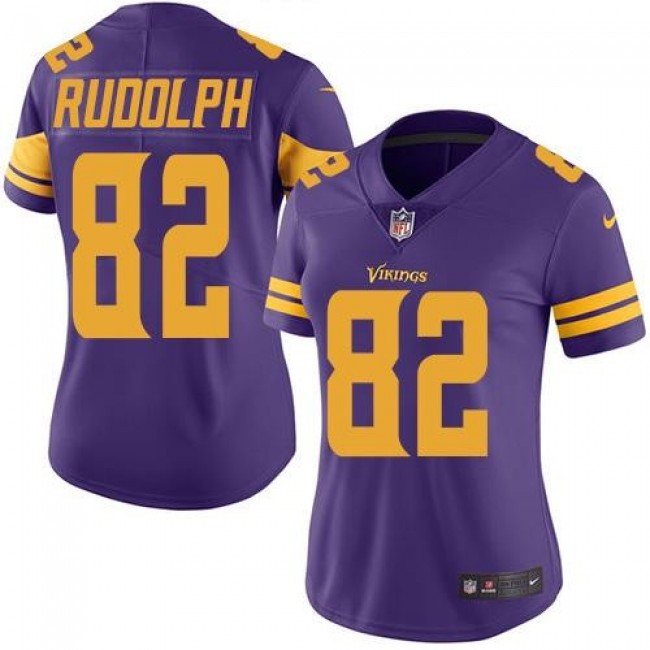 Women's Vikings #82 Kyle Rudolph Purple Stitched NFL Limited Rush Jersey