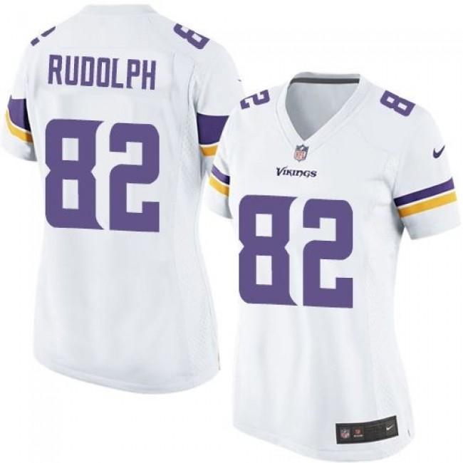 Women's Vikings #82 Kyle Rudolph White Stitched NFL Elite Jersey
