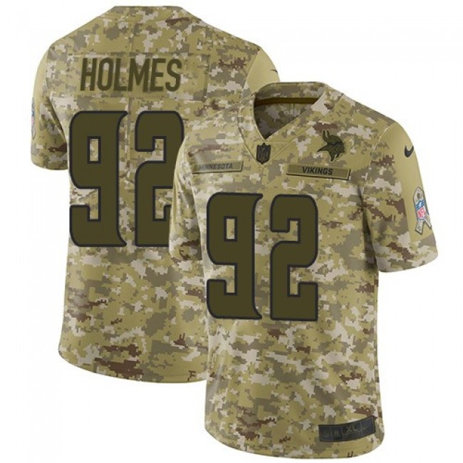 Nike Vikings #92 Jalyn Holmes Camo Men's Stitched NFL Limited 2018 Salute To Service Jersey