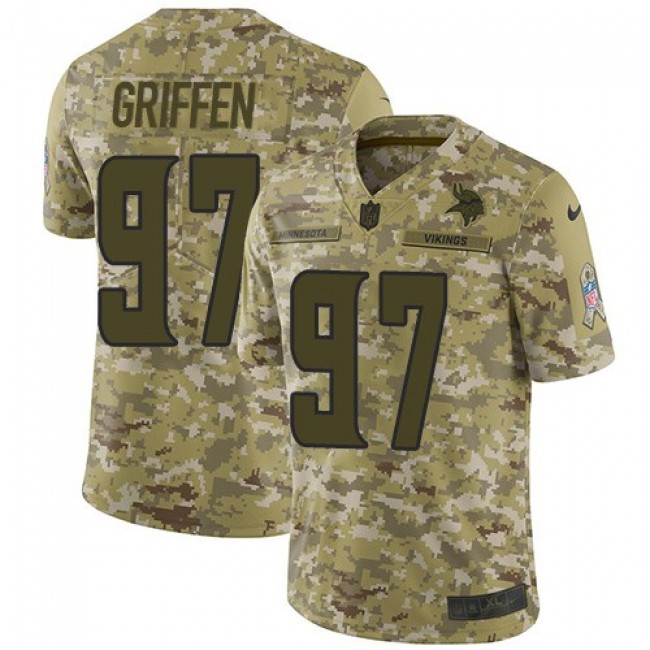Nike Vikings #97 Everson Griffen Camo Men's Stitched NFL Limited 2018 Salute To Service Jersey