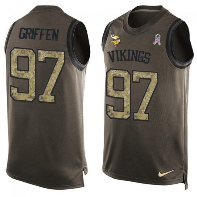 Nike Vikings #97 Everson Griffen Green Men's Stitched NFL Limited Salute To Service Tank Top Jersey