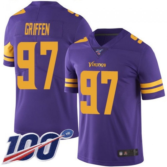 Nike Vikings #97 Everson Griffen Purple Men's Stitched NFL Limited Rush 100th Season Jersey