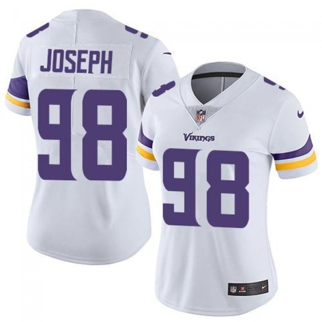 Women's Vikings #98 Linval Joseph White Stitched NFL Vapor Untouchable Limited Jersey
