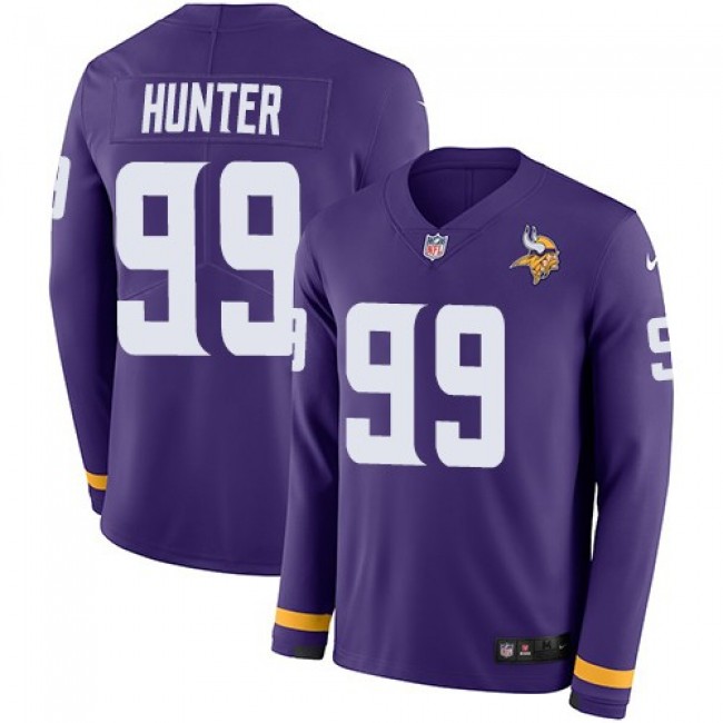 Nike Vikings #99 Danielle Hunter Purple Team Color Men's Stitched NFL Limited Therma Long Sleeve Jersey