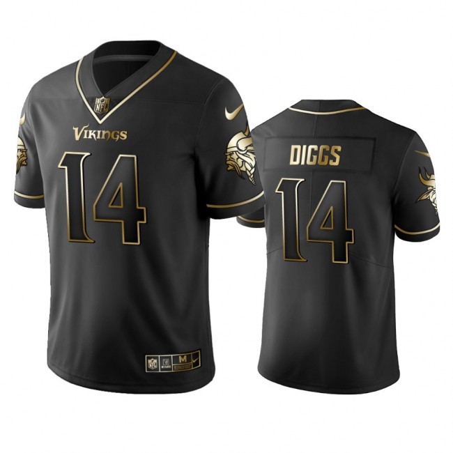 Vikings #14 Stefon Diggs Men's Stitched NFL Vapor Untouchable Limited Black Golden Jersey