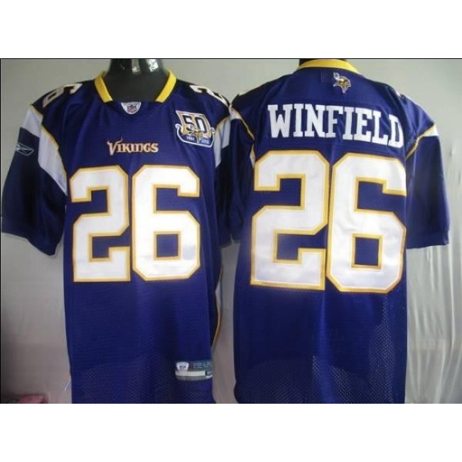 Vikings #26 Antoine Winfield Purple Team 50TH Patch Stitched NFL Jersey