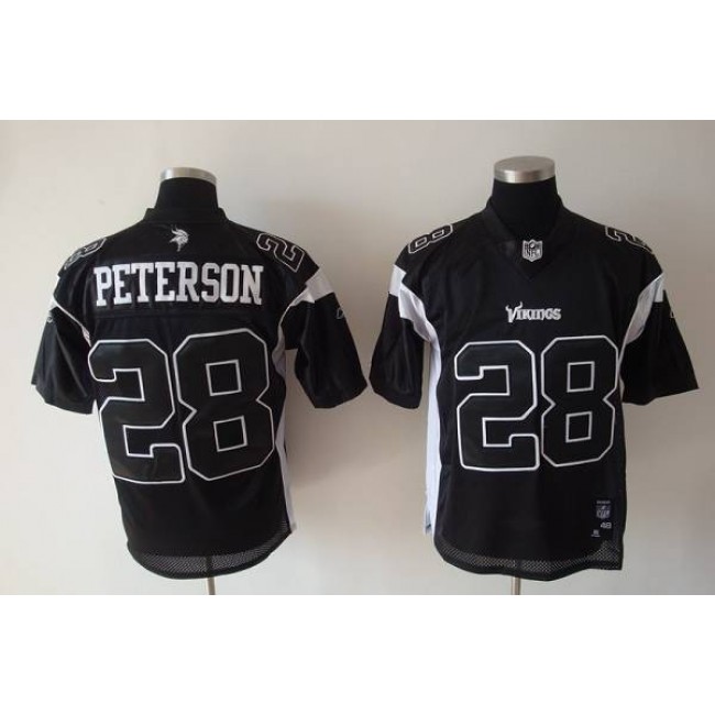 Vikings #28 Adrian Peterson Black Shadow Stitched NFL Jersey
