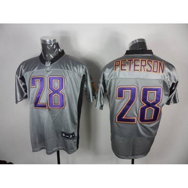 Vikings #28 Adrian Peterson Grey Shadow Stitched NFL Jersey
