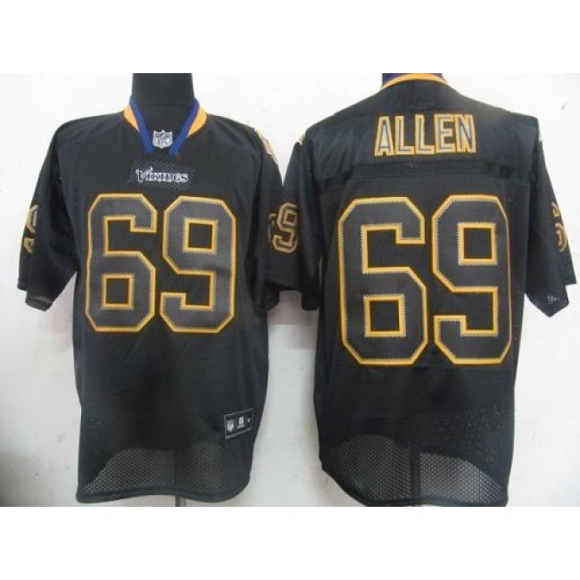 Vikings #69 Jared Allen Lights Out Black Stitched NFL Jersey