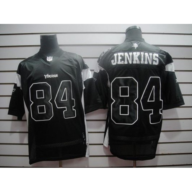 Vikings #84 Michael Jenkins Black Shadow Stitched NFL Jersey