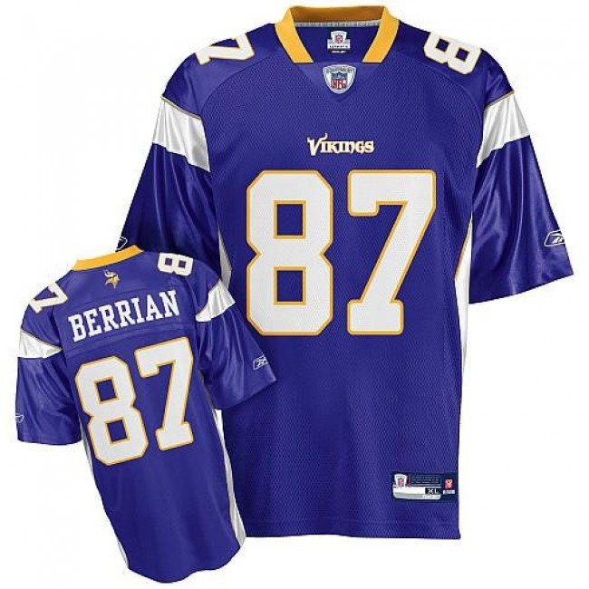 Vikings #87 Bernard Berrian Purple Stitched NFL Jersey