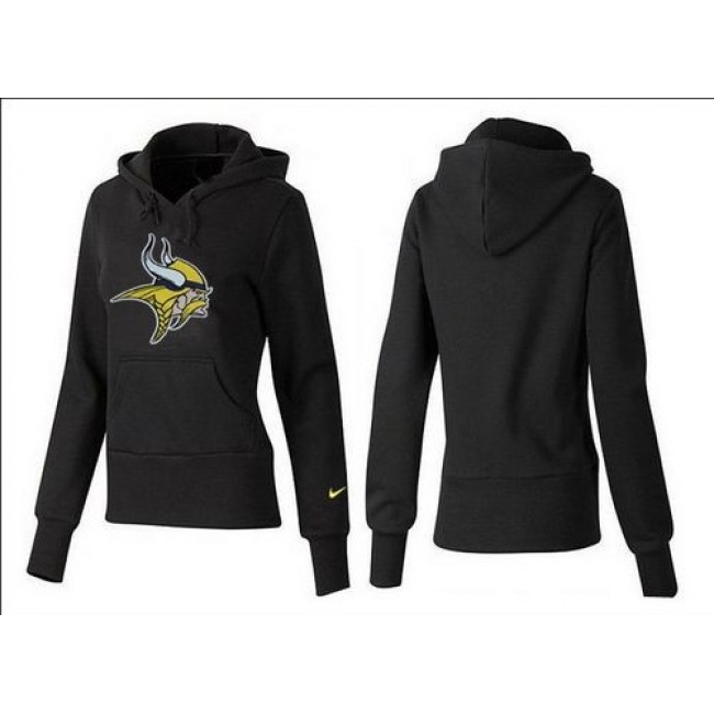 Women's Minnesota Vikings Logo Pullover Hoodie Black Jersey