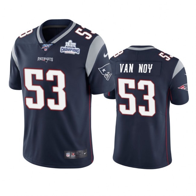 New England Patriots #53 Kyle Van Noy Navy Super Bowl LIII Champions Vapor Limited NFL Jersey