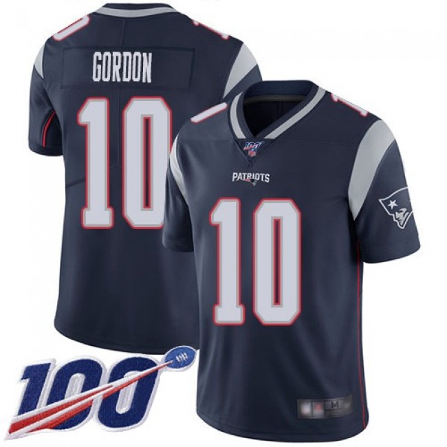 Nike Patriots #10 Josh Gordon Navy Blue Team Color Men's Stitched NFL 100th Season Vapor Limited Jersey