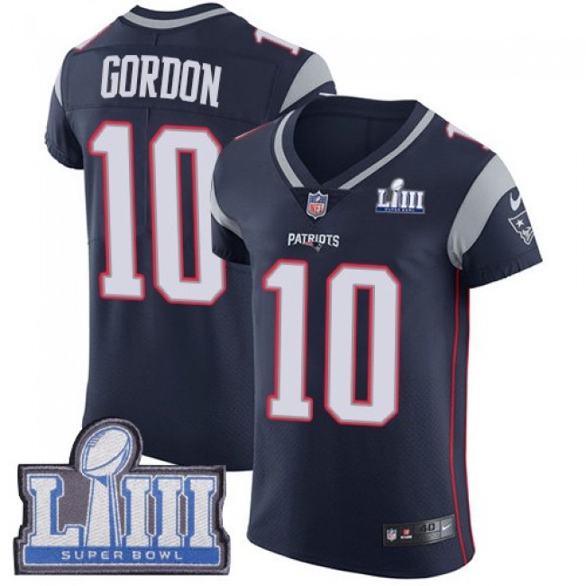 Nike Patriots #10 Josh Gordon Navy Blue Team Color Super Bowl LIII Bound Men's Stitched NFL Vapor Untouchable Elite Jersey